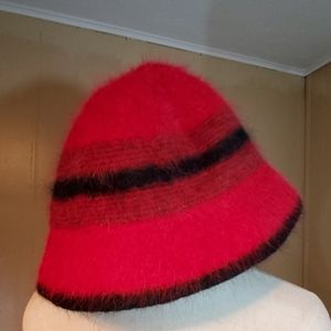 Christmas Red & Black Soft & Warm Angora Hat